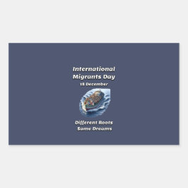 ルーツ違う、同じ夢。移民の日 長方形シール