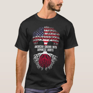 ルーツUSAフラグ日本ので栽培されたアメリカ人 Tシャツ