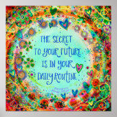 ルーティかわいらしン引用文抽象芸術インスパイアフローラ ポスター (正面)