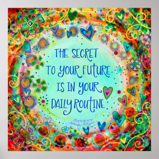 ルーティかわいらしン引用文抽象芸術インスパイアフローラ ポスター (正面)