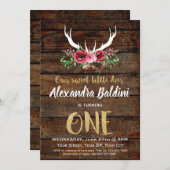 ルーティック鹿の誕生日招待状 招待状 (正面/裏面)