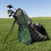 ルーティングプロセスグリーン抽象芸術電子ギーク ゴルフタオル (グリーン)