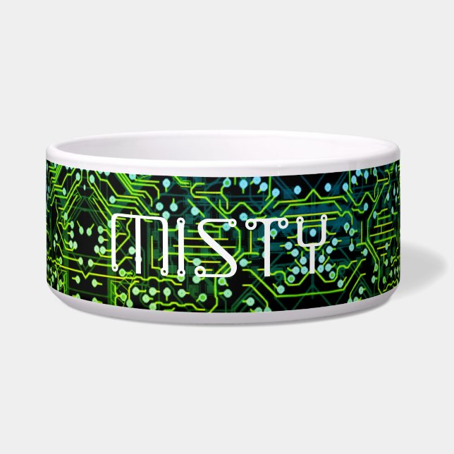 ルーティングプロセスグリーン抽象芸術電子ギーク ボウル (正面)