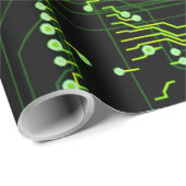 ルーティングプロセスグリーン抽象芸術電子ギーク ラッピングペーパー (ロールコーナー)