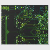 ルーティングプロセスグリーン抽象芸術電子ギーク ラッピングペーパー (フラット)