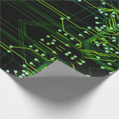 ルーティングプロセスグリーン抽象芸術電子ギーク ラッピングペーパー (角)