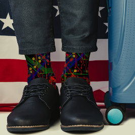 ルーティングプロセス赤緑抽象芸術電子ギーク ソックス