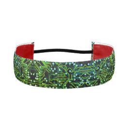 ルーティングプロセス グリーン アブストラクト エレクトロニック ギーク アスレチックヘッドバンド