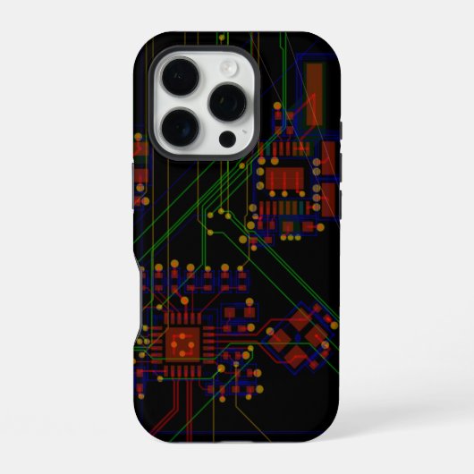 ルーティングプロセス 赤 緑 抽象的 電子機器 ギーク iPhoneケース (裏面)