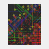 ルーティングプロセス 赤 緑 抽象 現代的なオタク的な フリースブランケット (正面)