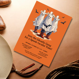 ルーティントータインカウボーイ幽霊ウェスタンハロウィーン 招待状