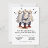 ルーティントータインカウボーイ幽霊ウェスタンハロウィーン 招待状 (正面)