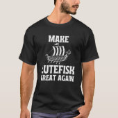 ルーテフィスクを再び偉大に ユーモラスな臭い魚 Tシャツ (正面)