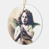 ルートとのヴィンテージのクリスマスツリーのオーナメントの天使 セラミックオーナメント (左)