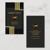 ルートの輸送をトラックで運ぶスタイリッシュな縦の金ゴールド 名刺 (正面/裏面)