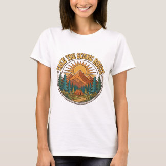 ルートを歩け キャンピング Tシャツ