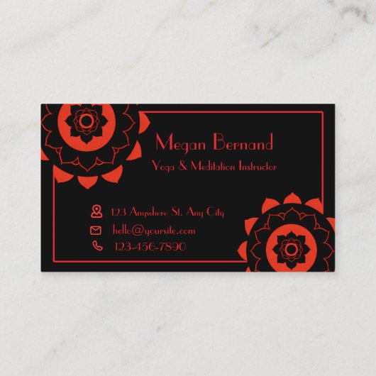 ルートグラウンドチャクラレッドマンダラヨガスタジオ 名刺 (裏面)