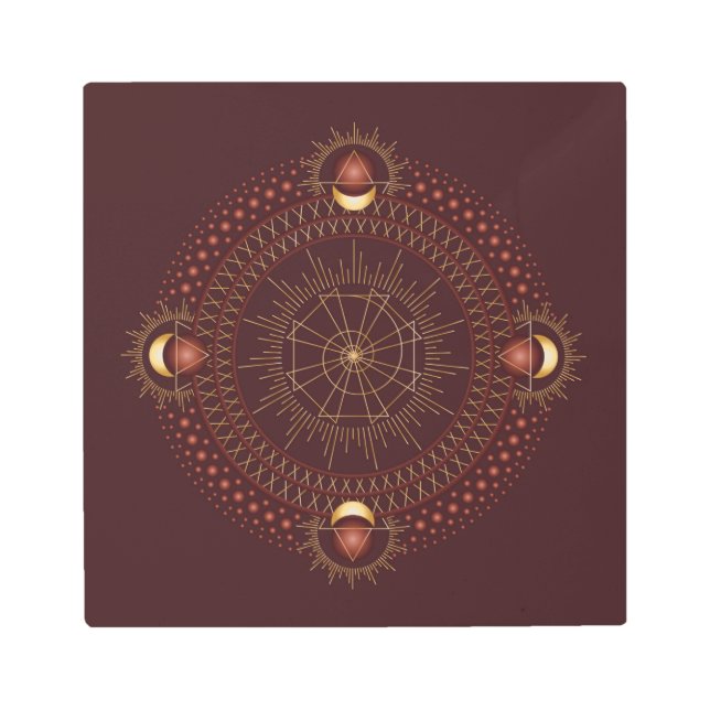 ルートチャクラシャドウマンダラメタルプリント メタルプリント (正面)