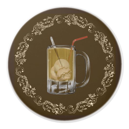 ルートビア浮遊物の陶磁器のノブ セラミックノブ (正面)