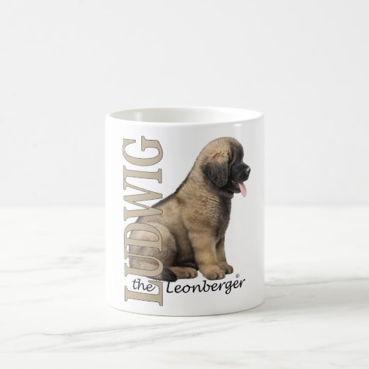 ルートビッヒLeonbergerの子犬のマグ コーヒーマグカップ (中央)