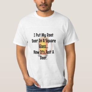 ルートビールの角ガラス……今はビールだ。 Tシャツ