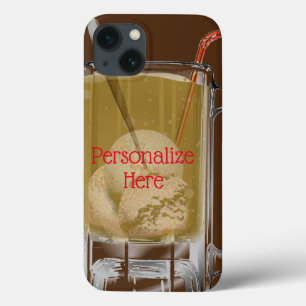 ルートビールは茶色の白い赤を浮かべる iPhone 13ケース