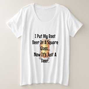 ルートビールスクエアカップ数学ジョークシャおもしろいツ プラスサイズTシャツ