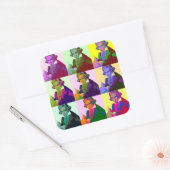 ルートヴィッヒ・ヴァン・ベートーベンポップ・アートの スクエアシール (封筒)