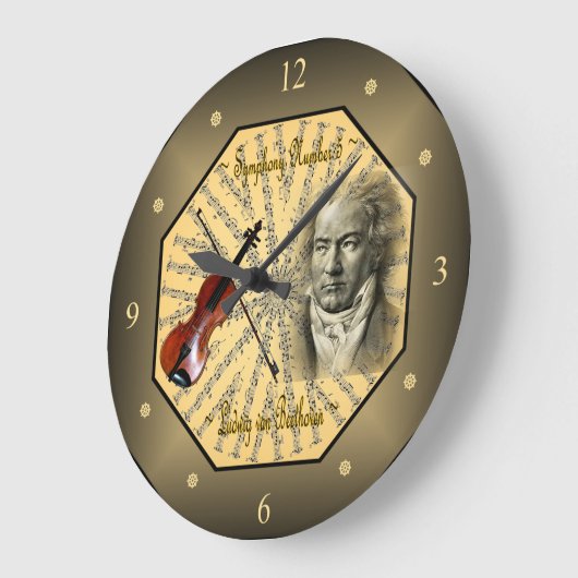 ルートヴィヒ・ファン・ベートーベン~ドイツの作曲家~ピアニスト~ ラージ壁時計 (傾斜)