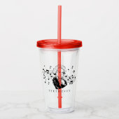 ルートヴィヒ・ヴァン・ベートーベンポートレートとバストとノート アクリルタンブラー (正面)