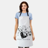 ルートヴィヒ・ヴァン・ベートーベンポートレートとバストとノート エプロン (着用した状態)