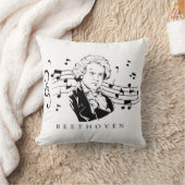 ルートヴィヒ・ヴァン・ベートーベンポートレートとバストとノート クッション (ブランケット)