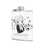 ルートヴィヒ・ヴァン・ベートーベンポートレートとバストとノート フラスク (左)