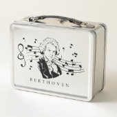 ルートヴィヒ・ヴァン・ベートーベンポートレートとバストとノート メタルランチボックス (裏面)