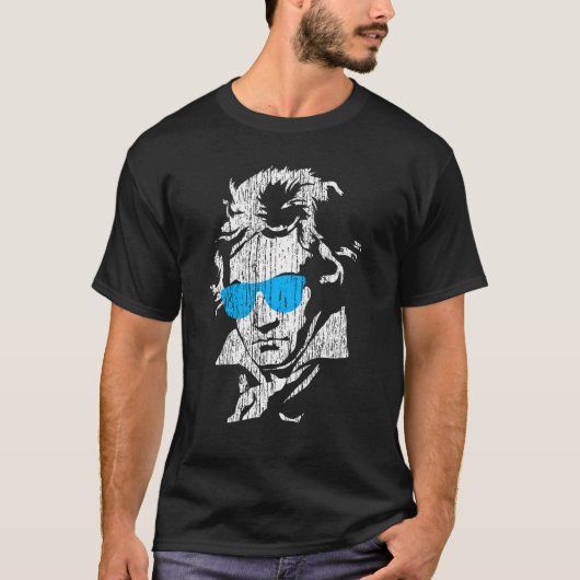 ルートヴィヒ・ヴァン・ベートーベン音楽クラシカル作曲家 Tシャツ (正面)
