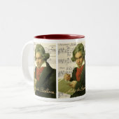 ルートヴィヒ・ヴァン・ベートーヴェンの~のベートーベンのコラージュ ツートーンマグカップ (正面左)