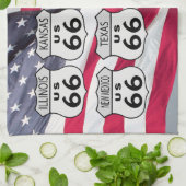 ルート米国66の州 キッチンタオル (折り畳み)