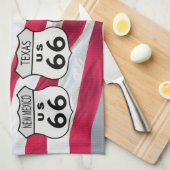 ルート米国66の州 キッチンタオル (四つ折り)