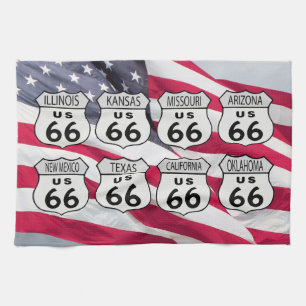 ルート米国66の州 キッチンタオル