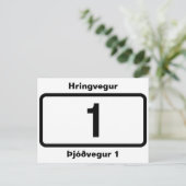 ルート1（スジョズヴェグル1）リングや輪ロード（ヘリンヴェグル） ポストカード (スタンド正面)