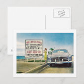 ルート1、鍵西、フロリダ州レトロヴィンテージはがき ポストカード (正面/裏面)