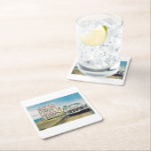 ルート1、鍵西、フロリダ州レトロヴィンテージスタイル スクエアペーパーコースター (インサイチュ)