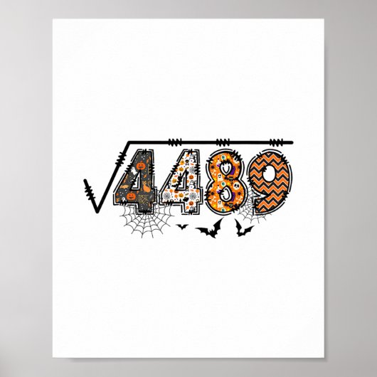 ルート4489かっこいいハロウィン67おもしろ数学T ポスター (正面)