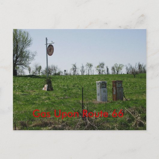 ルート66で給油 ポストカード (正面)