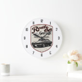 ルート66のガレージ ラージ壁時計 (ホーム)