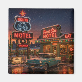 ルート66のクリスマス・ナイツ・ネオン・モーテル冷蔵庫 マグネット