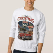 ルート66のクリスマス ビンテージカー スウェットシャツ (正面)