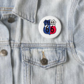 ルート66のテキサス州色 缶バッジ (インサイチュ)