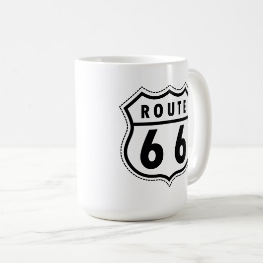 ルート66のハイウェーのロゴ コーヒーマグカップ (正面右)
