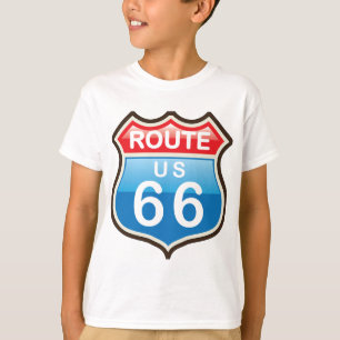 ルート66のベクトル印 Tシャツ